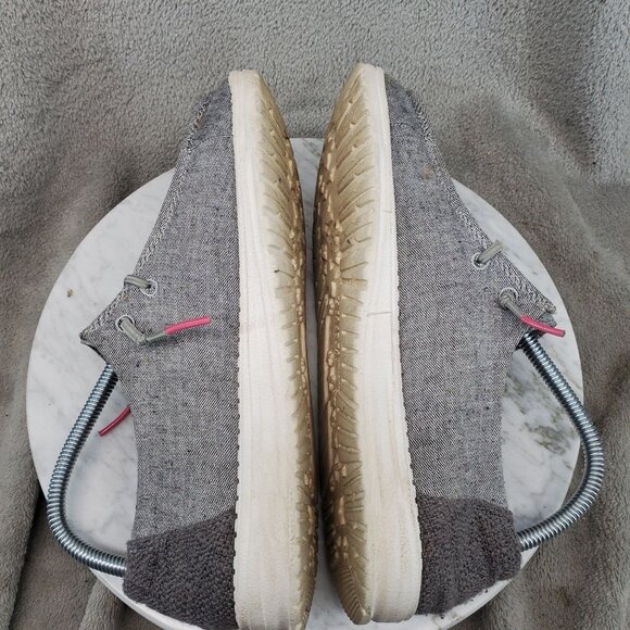 Hey Dude Shoes Womens Size 8 Gray Canvas Wendy Black Confetti Slip On Loafers - Picture 7 of 9